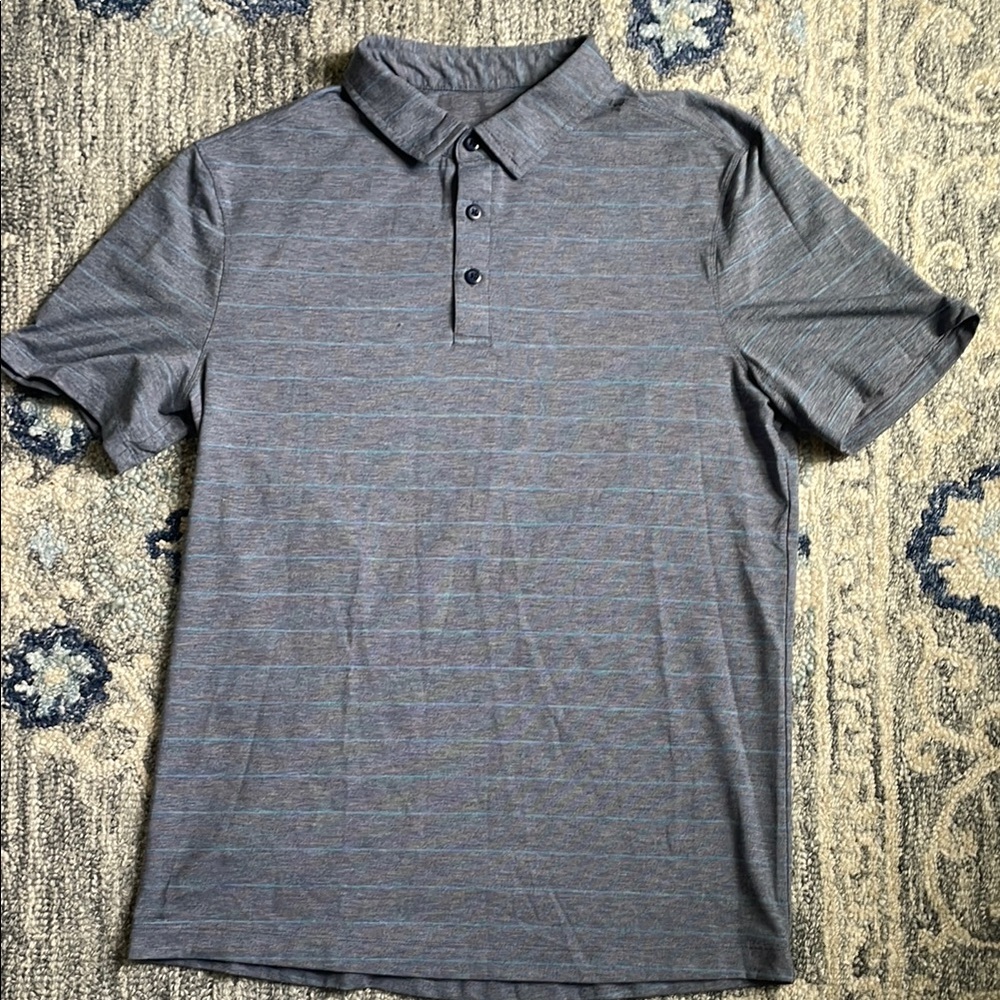 Lululemon Athletica Gray Polo Shirt Classic Design